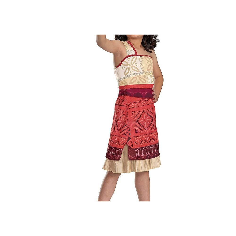 NWT Disney Moana 2 Girls Costume Size S 4/6X Dress 1 Piece Disguise Classic